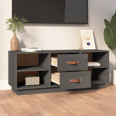 vidaXL Szafka pod TV, szara, 100x34x40 cm, lite drewno sosnowe