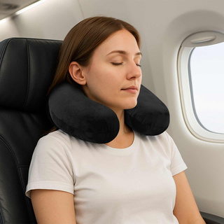 Poduszka podróżna na szyję Czarny Pianka z pamięcią