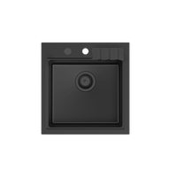 PETER 110 GraniteQ zlewozmywak granitowy pure carbon 1-komorowy z/o (50x52x20) z syfonem pure carbon