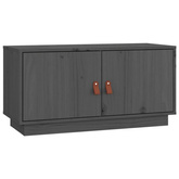 vidaXL Szafka pod TV, szara, 80x34x40 cm, lite drewno sosnowe