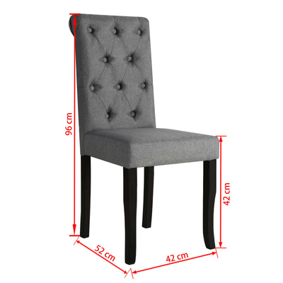 vidaXL Krzesła stołowe, 6 szt., ciemnoszare, obite tkaniną