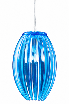 Lampa wisząca Abuko pojedyncza niebieska do sypialni E27 z tworzywa sztucznego