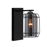 Jonera lampa kinkiet czarny P25 1X40 E27 klosz dymiony 21-08411