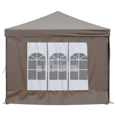 vidaXL Składany namiot imprezowy ze ściankami, kolor taupe, 3x6 m