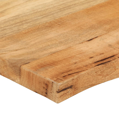 Blat stołu, 110x60x3,8 cm, naturalna krawędź, lite drewno mango