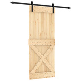 Drzwi przesuwne Naturalny i czarny 85 x 210 cm