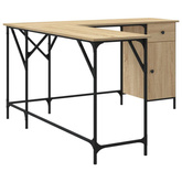 vidaXL Biurko, dąb sonoma, 141x141x75 cm, materiał drewnopochodny