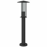 Lampa ogrodowa na słupku, czarna, 60 cm, stal nierdzewna