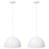 Lampy wiszące 2 szt. Regulowana wysokość E27 Biały ?30 cm Metal