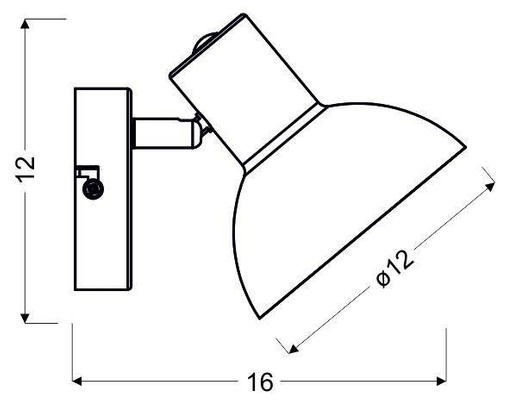 Lampa ścienna kinkiet 1X40W E27 czarny + złoty metal DISO 91-63410