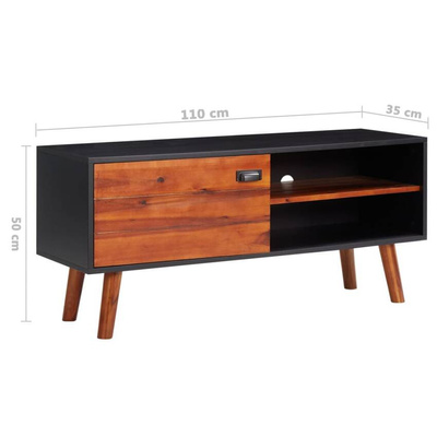 vidaXL Szafka pod TV, 110x35x50 cm, lite drewno akacjowe i MDF