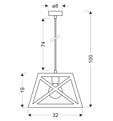 Lampa wisząca czarna metalowa 1xE27 Origami 31-78520