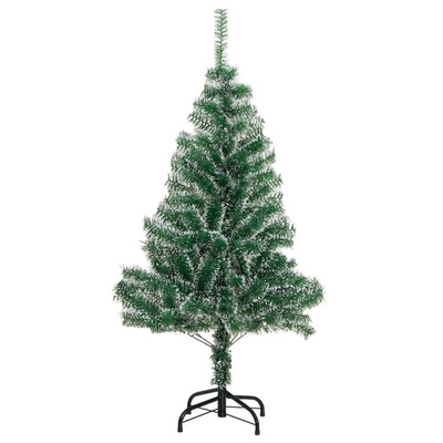 Sztuczna choinka ze 150 LED, bombkami i śniegiem, 150 cm vidaXL