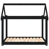 vidaXL Legowisko dla psa, czarne, 101x70x90cm, lite drewno sosnowe
