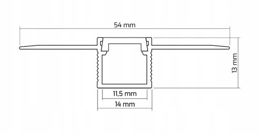 Profil LED 2M Budowlany do płyt Gipsowo Kartonowych