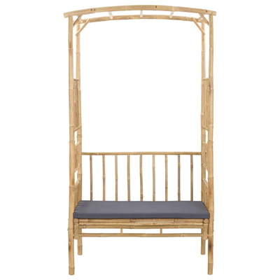 Łuk ogrodowy z ławką ciemnoszary 115 x 50 x 205 cm Bambus