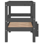 vidaXL Legowisko dla psa, szare, 55,5x53,5x60 cm, lite drewno sosnowe