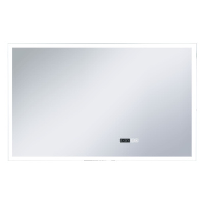 vidaXL Lustro łazienkowe z LED, czujnikiem dotyku i zegarem, 100x60 cm