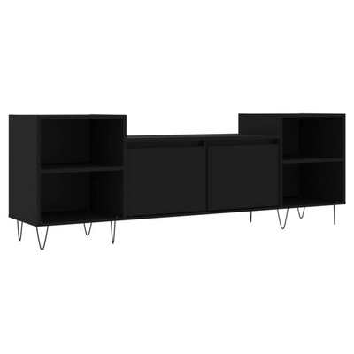vidaXL Szafka pod TV, czarna, 160x35x55 cm, materiał drewnopochodny
