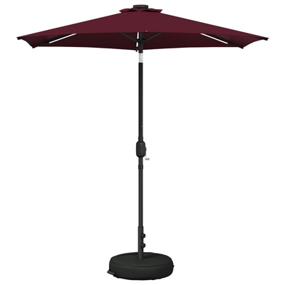 Parasol ogrodowy z oświetleniem LED i podstawą 230 x 230 cm