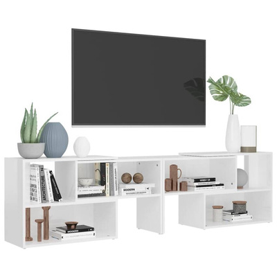 vidaXL Szafka pod TV, biała, wysoki połysk, 149x30x52 cm