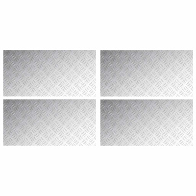 Stopień Prostokątny 4 pcs Srebrny 100 x 50 cm Aluminium