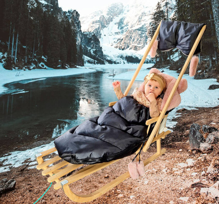 Love gifts Sanki ze śpiworkiem+ Mufki/Brąz