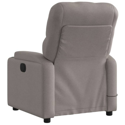 vidaXL Rozkładany fotel masujący, elektryczny, kolor taupe, tkanina