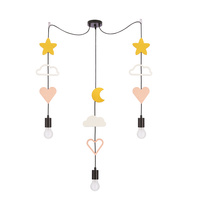 Trio hcsm p lampa wisząca czarny 3x20W E27 iq kids różowy+biały+złoty