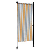 vidaXL Roleta zewnętrzna, żółto-biała, 120x270 cm, tkanina i stal