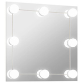 vidaXL Lustro ścienne z lampkami LED, kwadratowe, szklane model standard