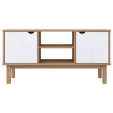 vidaXL Szafka pod TV OTTA, brązowo-biała 113,5x43x57 cm, sosna