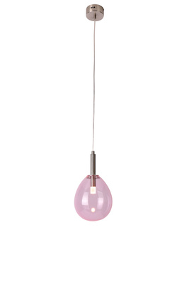 Lampa wisząca szklana LUKKA z różowym kloszem – minimalistyczna lampa nad stół LED