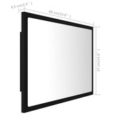 vidaXL Lustro łazienkowe z LED, czarne, 60x8,5x37 cm, akryl