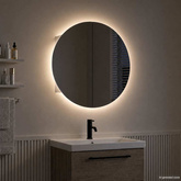 Szafka łazienkowa z lustrem i LED, biała, 54x54x17,5 cm
