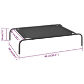 vidaXL Legowisko dla psa, na podwyższeniu, czarne, S, textilene