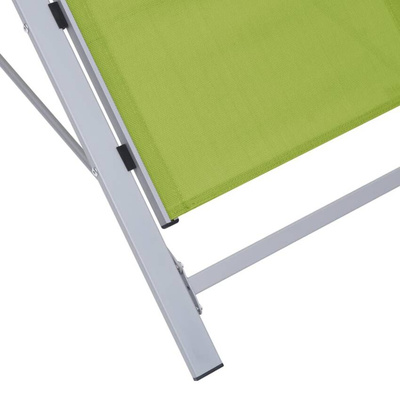 vidaXL Leżaki ze stolikiem, 2 szt., aluminium, zielone