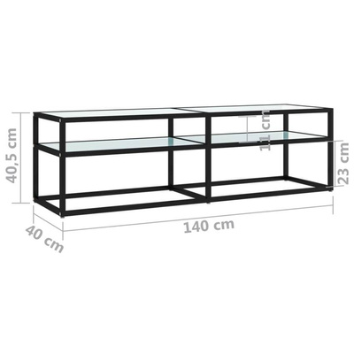 vidaXL Szafka pod TV, biały marmur, 140x40x40,5 cm, szkło hartowane