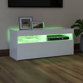 vidaXL Szafka pod TV z oświetleniem LED, biała, 90x35x40 cm