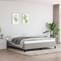 vidaXL Rama łóżka, jasnoszara, 160 x 200 cm, tapicerowana tkaniną model standard