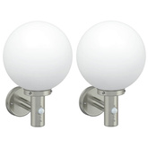 Zewnętrzna lampa ścienna 2 pcs Srebrny 28 x 25 x 38 cm
