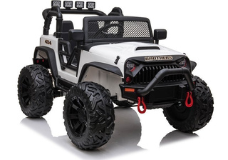 Auto Terenowe Na Akumulator Jeep JC666 Światła LED MP3 Pilot Biały