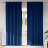 Firany blackout z kółkami 2 pcs Ciemnoniebieski 260 x 140 cm