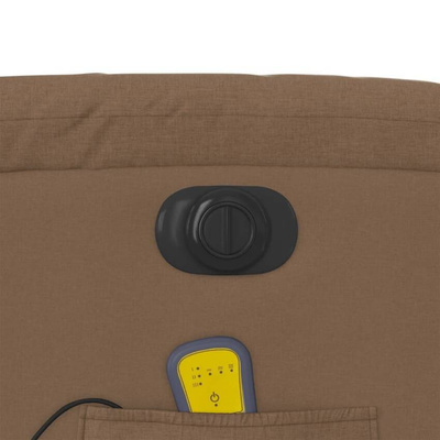 vidaXL Rozkładany fotel masujący, elektryczny, brązowy, tkanina