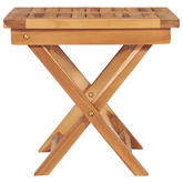 vidaXL Leżaki ze stolikiem, 2 szt., lite drewno tekowe