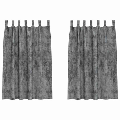 Zasłony z weluru z zasłonami 2 pcs Szary 175 x 140 cm Aksamit
