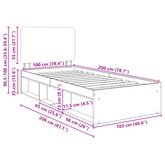 Ramka łóżka Z zagłówkiem Biały 100 x 200 cm Lite drewno sosnowe