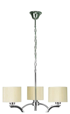 Lampa wisząca chrom + krem abażur 3x60W żyrandol Draga Candellux 33-04208