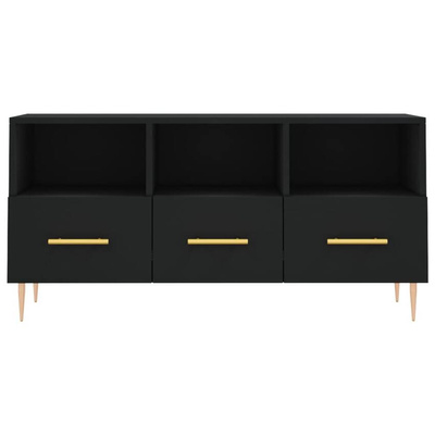 vidaXL Szafka pod TV, czarna, 102x36x50 cm, materiał drewnopochodny