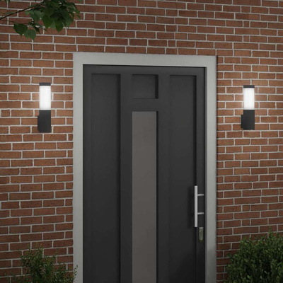 Zewnętrzna lampa ścienna 2 pcs Czarny 10.5 x 6 x 33 cm